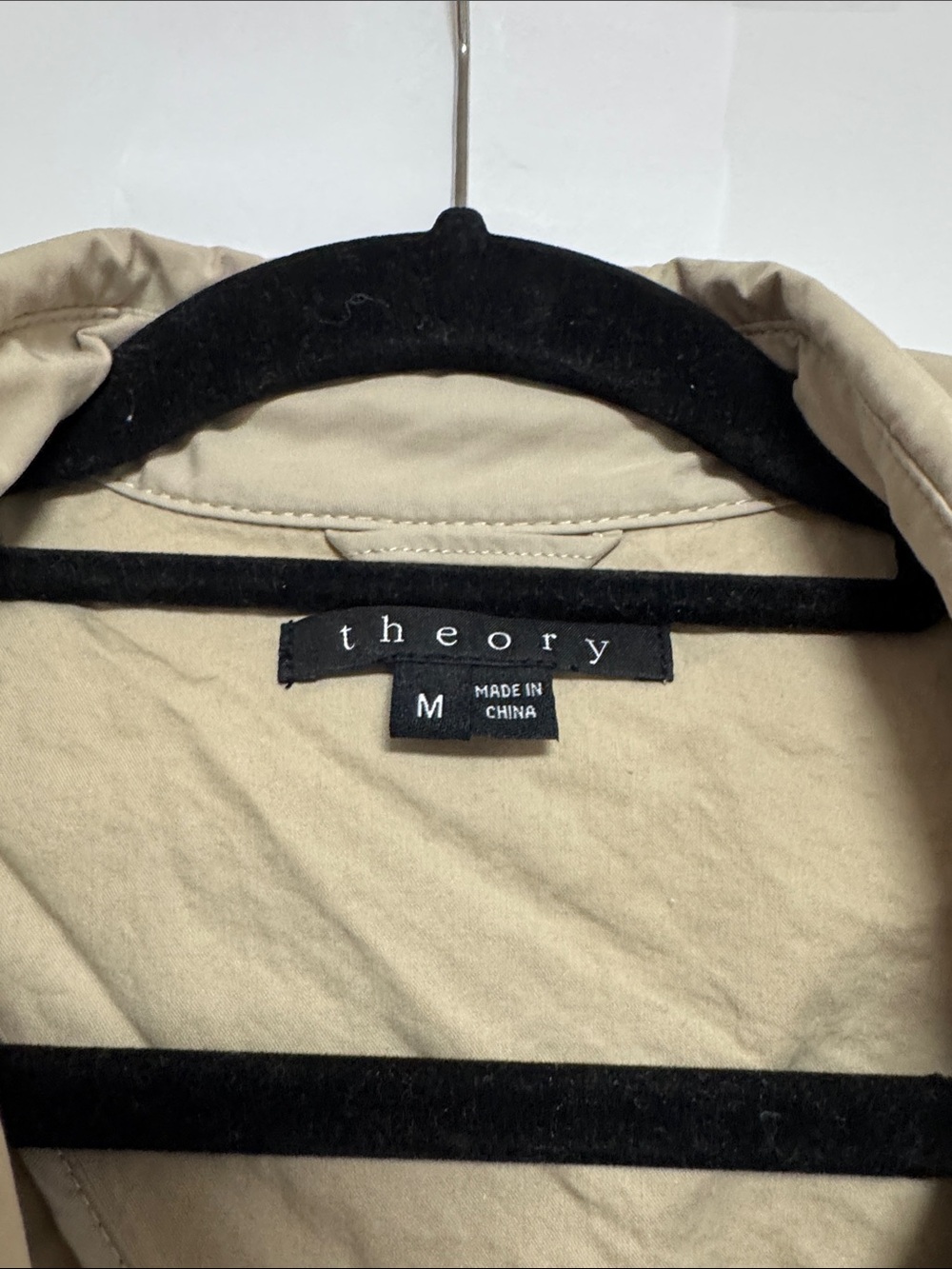 Theory Beige Double-Breasted Belted Trench Coat - Picture 3 of 10